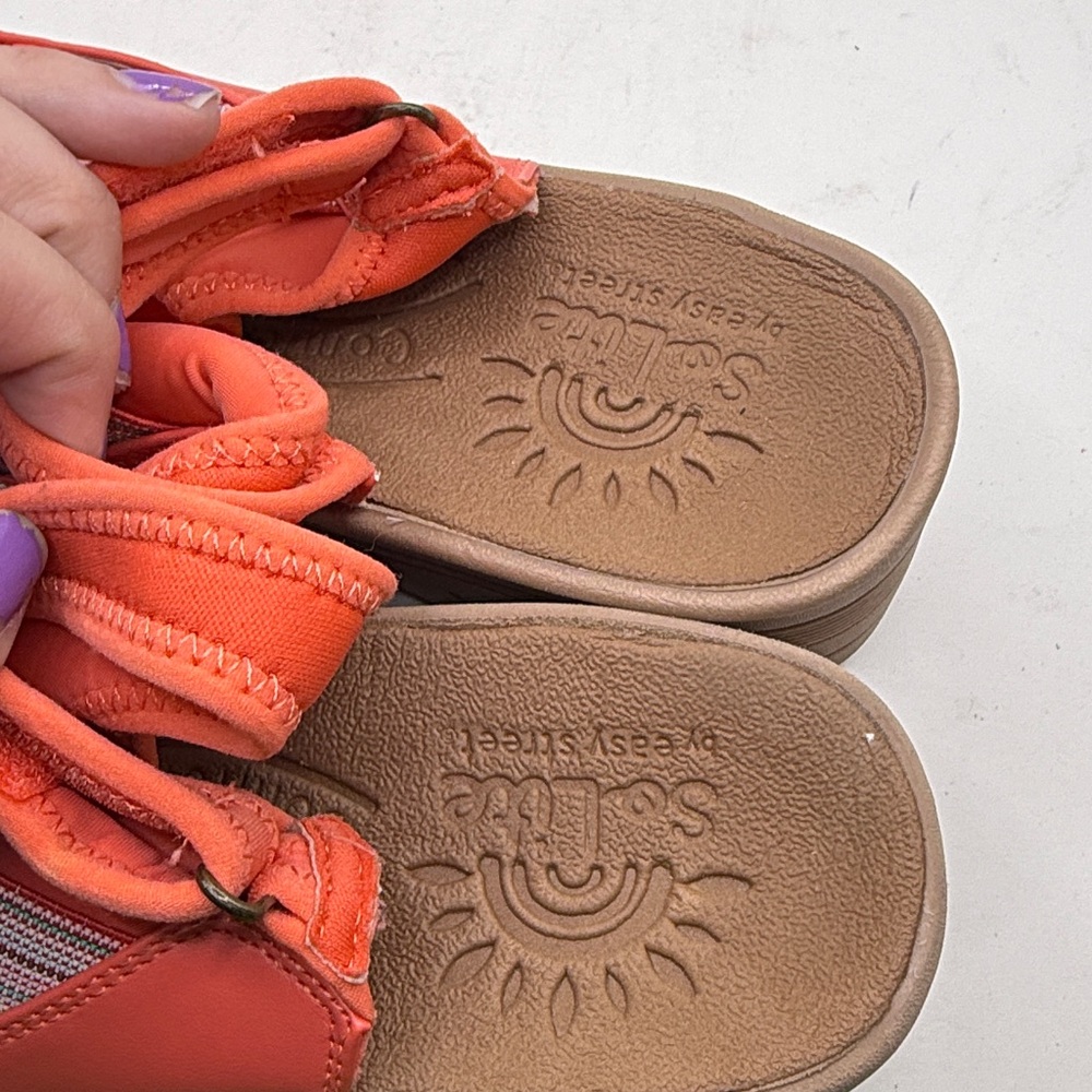 SoLite Easy Street Sandal Wedges Coral Summer Shoes Womens 9W 9 Wide - Picture 7 of 13